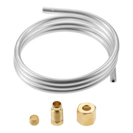 Yateha 1/4" Aluminum Pipe with Olive Compression Fittings, M10x1 Female and Male Nuts for Robertshaw Gas Valve and Oil Hoses, Length 1m
