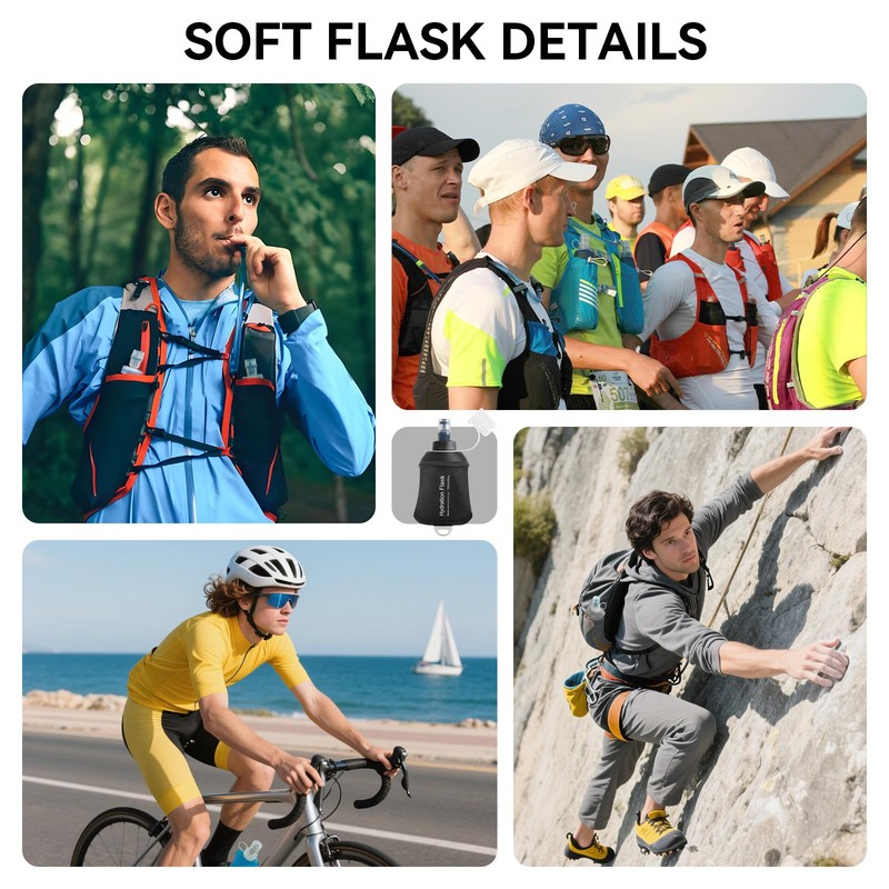 CXWLJL 250ml Soft Flask Soft Water Bottle for Running, Hiking,