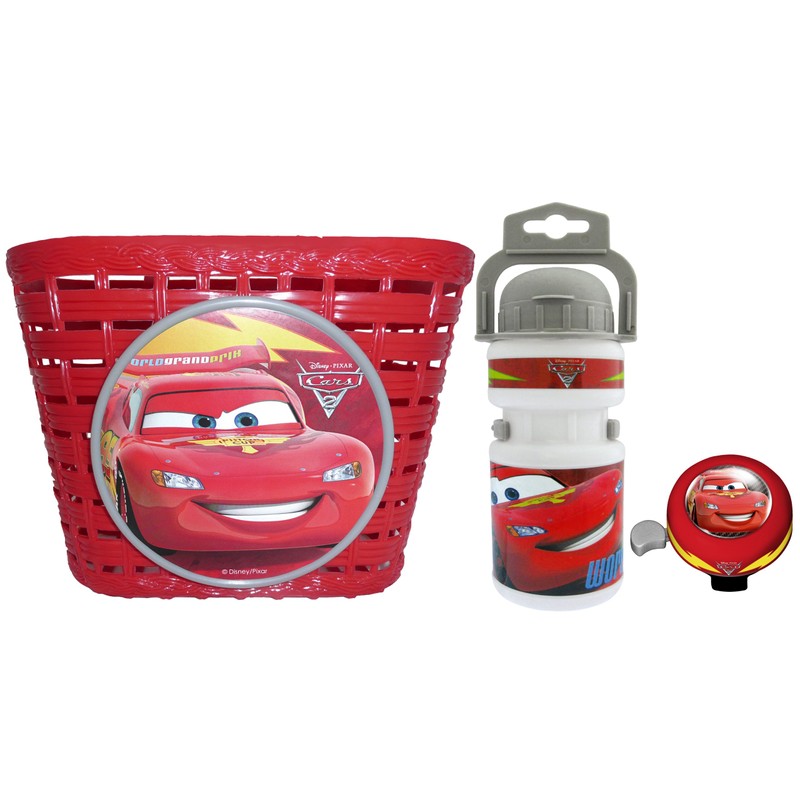 STAMP Basket, Drinking Bottle and Bell Set, red