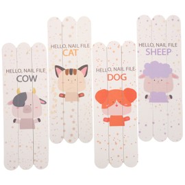 Ipetboom 12pcs Animal Nail File Fingernail Files Rectangular Nail Buffer Blocks Double-sided Polishing Buffer for Home Art