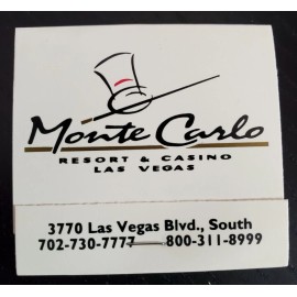 Monte Carlo Casino Las Vegas Full 30 Strike Matchbook