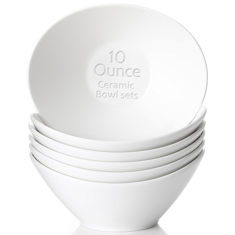 Teocera 6 Inch Ceramic Breakfast Bowls Set of 6, 10