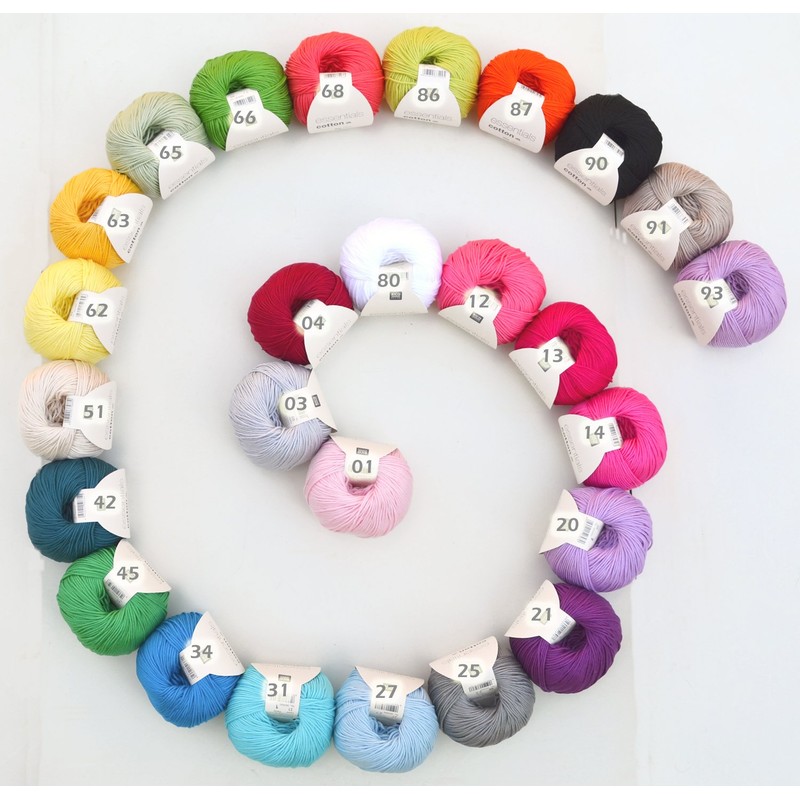 Rico Essentials Cotton DK Farbe 80 - Weiß Baumwollgarn zum