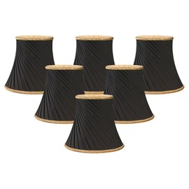 Royal Designs, Inc. CS-507BLK-6 Twisted Bell Chandelier Shade with Decorative Trim, 3 x 5 x 4.5, Black, 6-Pack