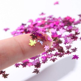 Le Fu Li 12 Color 3D Maple Leaf Sequins Nail Sequins Nail Glitter Flakes Shiny tips DIY Dazzling Paillette Designs Manicure Nails Glitter Decorations