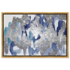 The Oliver Gal Artist Co. Modern 16 in x 24 in, Blue Palais, Canvas Wall Art, Living Room, Blue