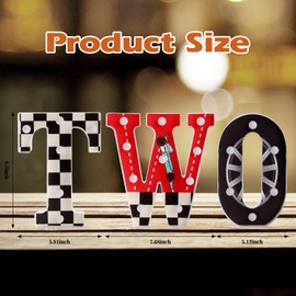 Two Fast Birthday Decorations,Racecar Themed 2nd Birthday Decorations for Boys Party Supplies,2 Year Old Boys Birthdays Decorations Two Light Up Sign for Centerpieces Table Backdrop Decor