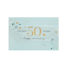 UK Greetings 50th Wedding Anniversary Card for Him/Her/Friend - Leaves Design