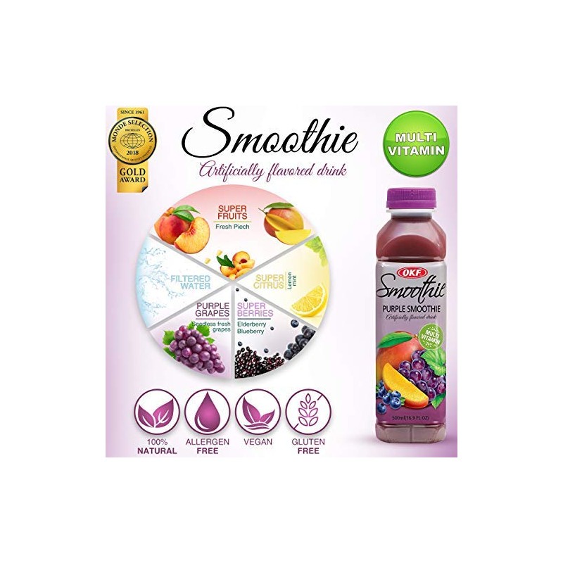 OKF Smoothie, Purple, 16.9 Fluid Ounce (Pack of 20)
