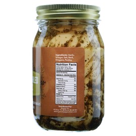 Green Jay Gourmet Pickled Garlic Cloves in a Jar - Italian Pickled Garlic - Fresh Garlic Bulbs for Cooking - Simple, Natural Ingredients - Freshly Made - Subtly Infused Pre-Prepared Garlic - 16 Ounce