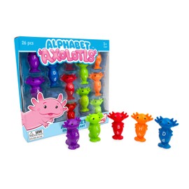Junior Learning: Alphabet Axolotls - Matching Set Game - Learn Upper & Lower Case Letters, Twist & Turn Pieces, ABC Reading Development, Kids Ages 3+