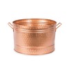 Achla Designs Round Hammered Copper Plated Galvanized Tub