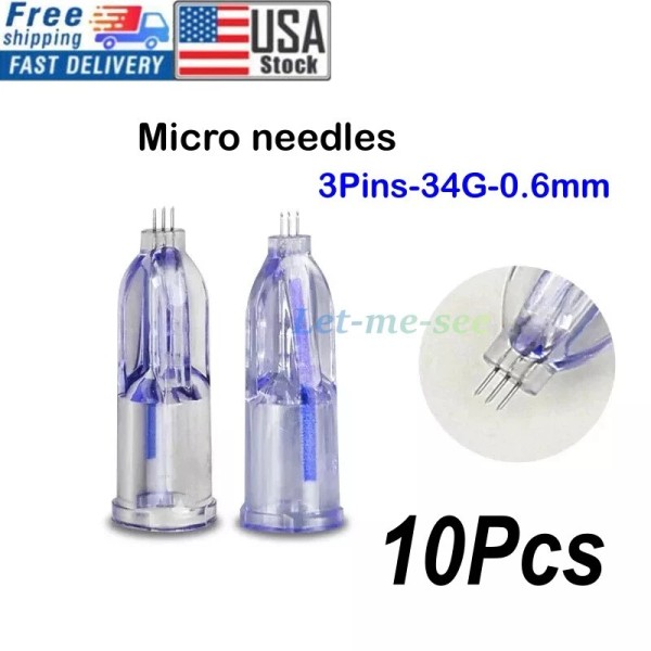 Unbranded Nanosoft 34G-0.6mm 3Pins Fillmed Hand Three Ne edles for