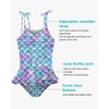 Girls One Piece Swimsuit 5-6 Years Blue Mermaid Scales Novelty