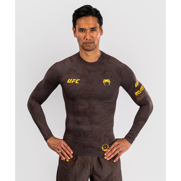 Venum Men's Standard Fight Week Performance Long Sleeve Rashguard, Earthen