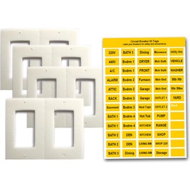 Label Home Gasket Outlet & Light Wall Plate Foam Draft Stopper + Circuit Breaker Sheet (Decora 64)