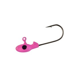 Crappie Pro Mo' Glo Glow-in-The-Dark Jig Heads for Soft Plastic Crappie Fishing Baits, Accessories for Freshwater Fishing, Pack of 10, Pink Glo, 1/24 oz