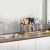 Suli Extra Large Kitchen Utensil Holder with 4 Compartments，Matte Black