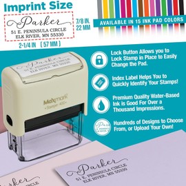 Return Address Stamp - Self Inking Rubber Address Stamp - Customize Online - Style RA245 - Choose from 15 Ink Colors