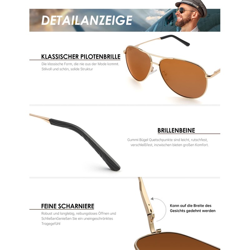 ANYLUV Sunglasses Men's Polarised Updated Sunglasses Women with UV400 Protection