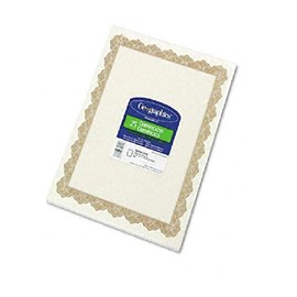 Geographics : Parchment Paper Certificates, 8-1/2 x 11, Optima Gold Border, 25 per Pack -:- Sold as 2 Packs of - 25 - / - Total of 50 Each