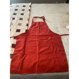 Syntus 2 Pack Adjustable Bib Apron Waterdrop Resistant with 2 Pockets Red