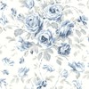 Manon Blue Rose Stitch Wallpaper