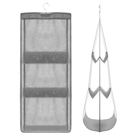 QWORK® 3 Piece Handbag Storage, Handbag Organiser Hanging with 6 Transparent Pockets for Handbag, Shoulder Bag, Purse