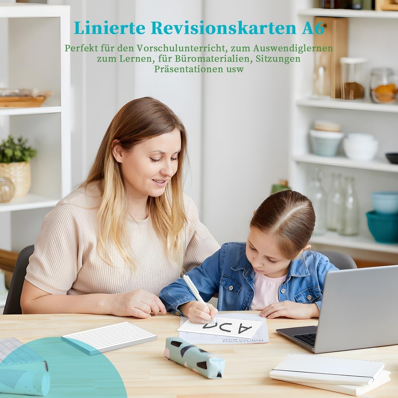 Notepads A6 Flash Cards, 6 Pack White Paper