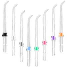 Nuanchu 8 Pieces Compatible with Waterpik Replacement Flossers Replacement Tips, Classic Jet Tips Flosser Refill Heads Replacement Heads for Water Toothpick (Classic Jet Tips)
