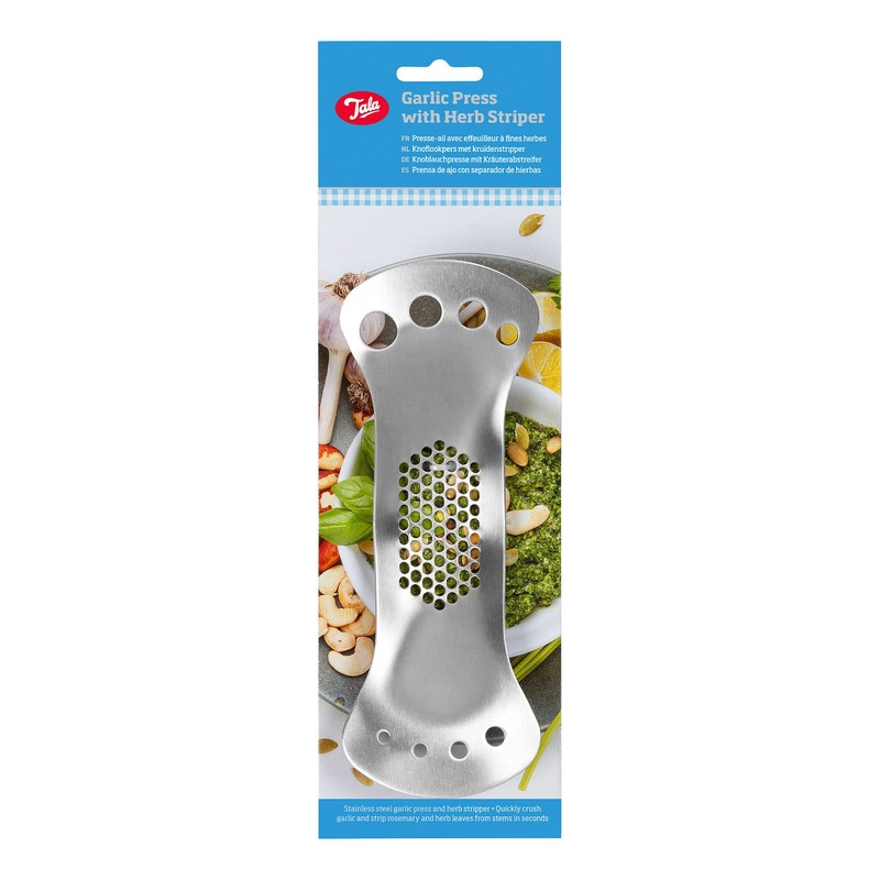 Tala Garlic Press and Herb Stripper, Stainless Steel, Easy Clean,