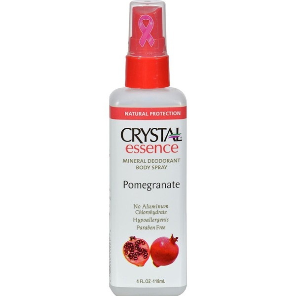 Crystal Essence Pomegranate Mineral Deodorant Body Spray, 4 Ounce - 6 per case.