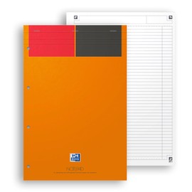 Oxford International A4 Card Cover Headbound Refill Pad, Narrow Ruled with Margin, 160 Page, 1 Notebook