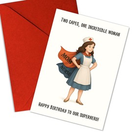 Superhero Mom Nurse – Greeting Card Thank You for Your Unwavering Strength, Care, and Dedication – Celebrate the Amazing Supermom Nurse in Your Life – 8x5.3 Inch