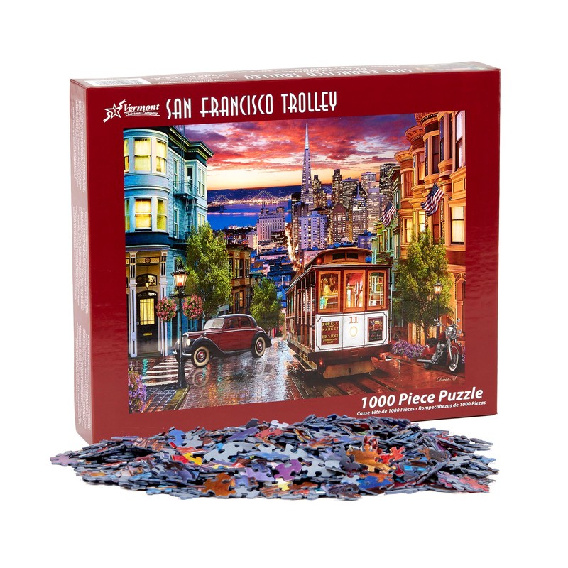 Vermont Christmas Company San Francisco Trolley Jigsaw Puzzle 1000 Piece