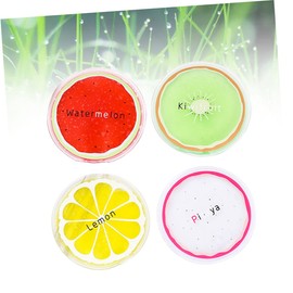 Healeved 12pcs Mini Portable Ice Pack Fruit Pattern Cooling Pads for Headaches Eye Edema and Summer Travel Reusable Cold Compress for Injuries Random Style