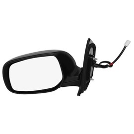 PM Auto Left Driver Side Mirror, Power Non-Heated Paintable Manual Folding View Mirror Replacement For 2007-2012 Toyota Yaris