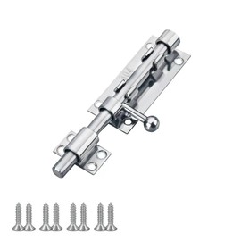 Door Lock Bolt,Stainless Steel Door Latch,5 inch Heavy Duty Door Bolt Latch,Barrel Sliding Lock Security Lock Latch for Bathroom,Bedroom,Garden Doors
