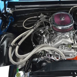 Unbranded For GM 4L60E 4L80E Flexible SS Braided Transmission Cooler Lines Kit -6AN Hose