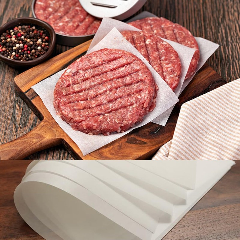 500Pcs 6" x 6" Burger Patty Paper, Non-Stick White Squares