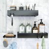 Roseyat Shower Caddy Shelf Organizer with Hooks, Adhesive Shower Storage