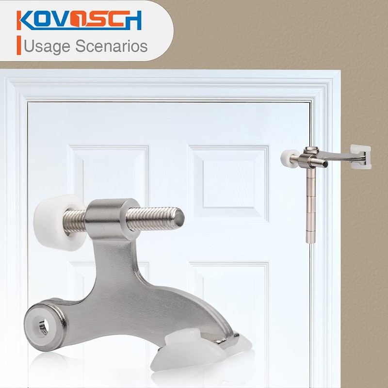 KOVOSCH 2 Pack Hinge Pin Door Stopper Brushed Satin Nickel