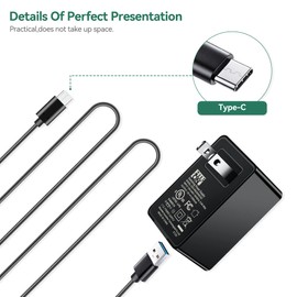 FITE ON Type-C Charging & Sync Cable Power Adapter Replacement for FOXWELL NT710 NT726 Diagnostic Tool Scanner; XTOOL X300P Auto Diagnostic Tool OBD2 Scanner Power Supply Charger