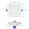 LUXRITE 4 Inch Ultra Thin Square LED Recessed Lighting, 12W,