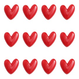 12pcs Love Heart Refrigerator Magnets, 1.06x1.06 Inch Cute Red Heart Decorative Fridge Magnets for Kitchen Office Classroom Whiteboard Locker Decor