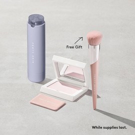 Fenty Beauty Glow ‘N Set Essentials: Hydra Vizor Huez Refillable Tinted SPF 30 Moisturizer + Invisimatte Instant Setting & Blotting Powder + Free Brush:_Hydra Vizor Huez Shade 9 + Invisimatte Powder