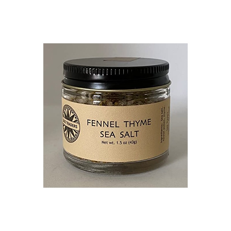 Salt Traders Fennel Thyme Flavor, Gourmet Infused Sea Salt -