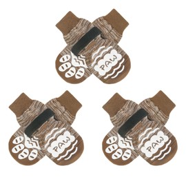 BEAUTYZOO Anti Slip Dog Socks for Small Medium Large Dogs,Paw Protector with Grips for Hardwood Floor Hot/Cold Pavement,Traction Control 3 Pairs AntiTwist Dog Shoes to Prevent Licking for Senior Dog