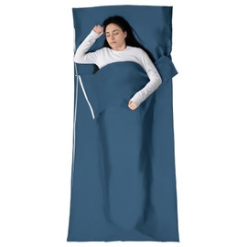 BREENHILL Sleeping Bag Liner,Long Staple Cotton, Adult Sleep Sack & Travel Sheets,Travel Sleep Sack for Backpacking, Hotels & Hostels Lightweight Travel Sheet Camping Sheets,Has Full Length Zipper