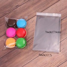 TEMLQPACK 200Pcs 5 x 7Inch Cellophane Bags Cookies Bags Rice Krispie Treat Bag Chocolate Covered Oreo Bags Macaron Bags Browine Bags Truffle Treat Candy Bakery Gift Cello Bags for Party Favor Wedding